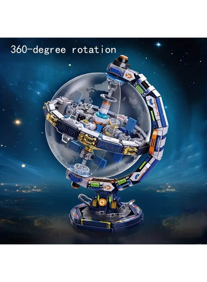 مكعبات مبنى داون غلوب سلسلة علم الفلك محطة الفضاء لعبة تعليمية للبالغين - Image 2